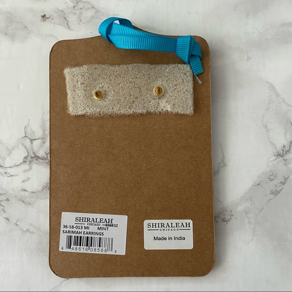 Anthropologie shiraleah beaded sarimah boho earrings mint - Picture 2 of 3